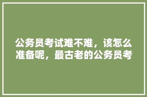 公务员考试难不难，该怎么准备呢，最古老的公务员考试题是什么