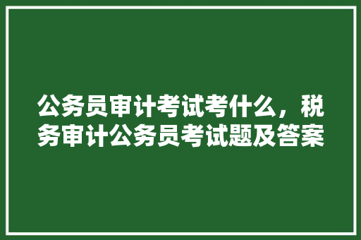 公务员审计考试考什么，税务审计公务员考试题及答案 公考知识
