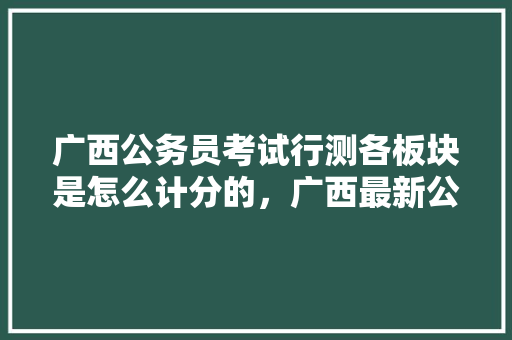 广西公务员考试行测各板块是怎么计分的，广西最新公务员考试题目