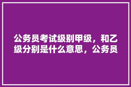 公务员考试级别甲级，和乙级分别是什么意思，公务员乙级考试题目及答案 建筑考试