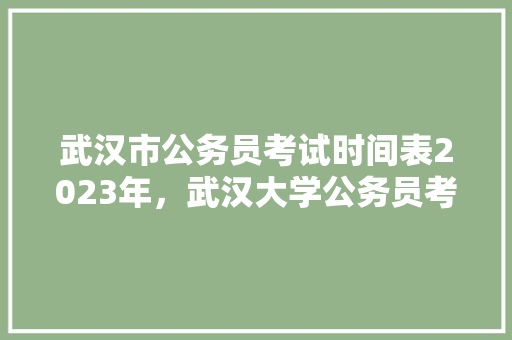 武汉市公务员考试时间表2023年，武汉大学公务员考试题目 专业填报