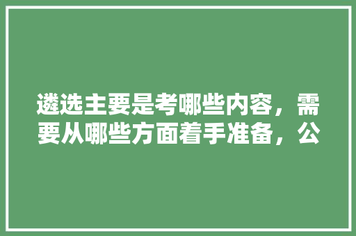 遴选主要是考哪些内容，需要从哪些方面着手准备，公务员选调 遴选考试题及答案 专业填报