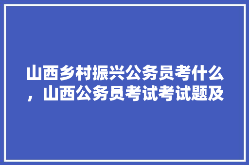 山西乡村振兴公务员考什么，山西公务员考试考试题及答案 专业填报