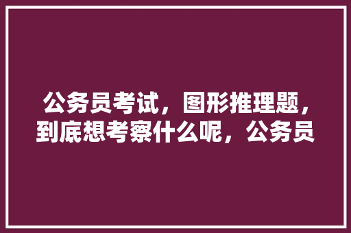 公务员考试，图形推理题，到底想考察什么呢，公务员考试图形题目 专业填报