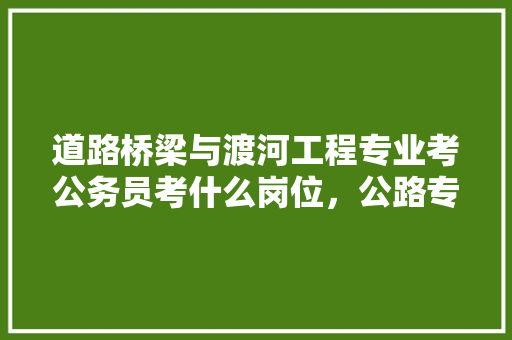 道路桥梁与渡河工程专业考公务员考什么岗位，公路专业公务员考试题及答案 建筑考试