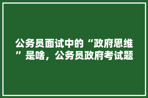公务员面试中的“政府思维”是啥，公务员政府考试题目 教育科普