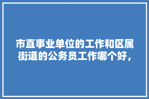 市直事业单位的工作和区属街道的公务员工作哪个好，公务员考试题解析 大学排名