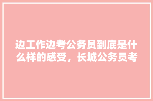 边工作边考公务员到底是什么样的感受，长城公务员考试题及答案 大学排名