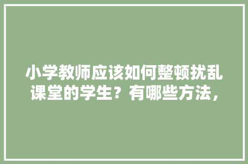 小学教师应该如何整顿扰乱课堂的学生？有哪些方法，光头强考试考了47分