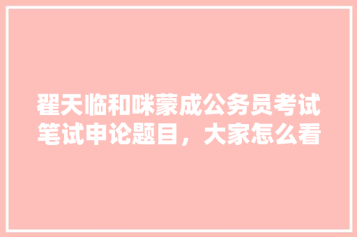 翟天临和咪蒙成公务员考试笔试申论题目，大家怎么看，宁夏公务员申论考试题目及答案 大学排名