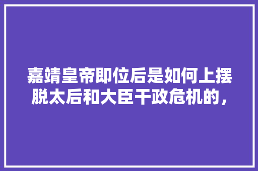 嘉靖皇帝即位后是如何上摆脱太后和大臣干政危机的，公务员国体考试题及答案 建筑考试
