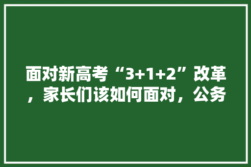 面对新高考“3+1+2”改革，家长们该如何面对，公务员考试题搞笑