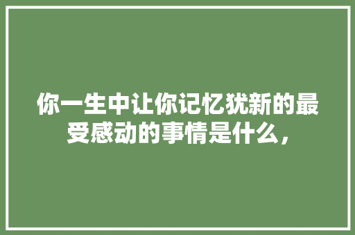 你一生中让你记忆犹新的最受感动的事情是什么， 公考知识
