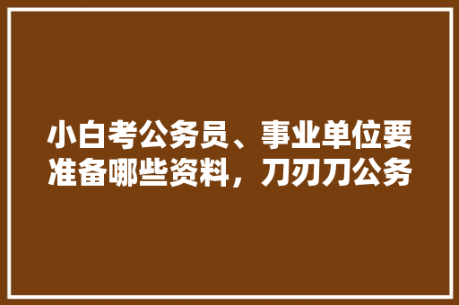 小白考公务员、事业单位要准备哪些资料，刀刃刀公务员考试题 公考知识
