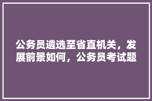 公务员遴选至省直机关，发展前景如何，公务员考试题问卷怎么写