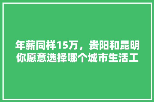 年薪同样15万，贵阳和昆明你愿意选择哪个城市生活工作，为什么，古滇国考古