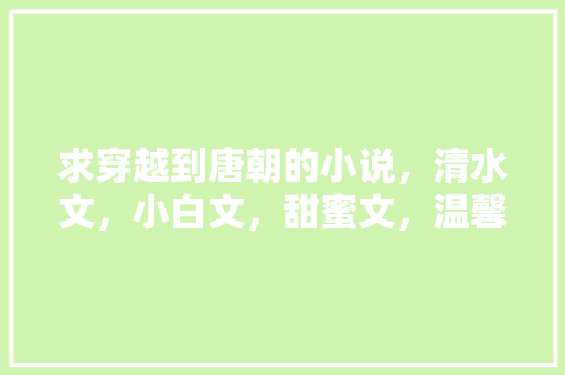 求穿越到唐朝的小说，清水文，小白文，甜蜜文，温馨文，急求，公考唐朝老师 公考知识