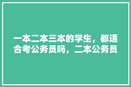 一本二本三本的学生，都适合考公务员吗，二本公务员考试题库及答案