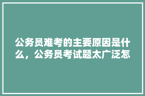 公务员难考的主要原因是什么，公务员考试题太广泛怎么办 教育科普