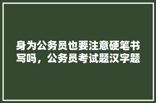 身为公务员也要注意硬笔书写吗，公务员考试题汉字题库及答案 专业填报