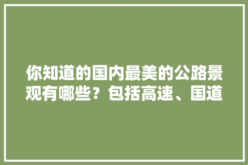 你知道的国内最美的公路景观有哪些？包括高速、国道、省县道等，只要美的，甘肃省公务员考试5000题 大学排名