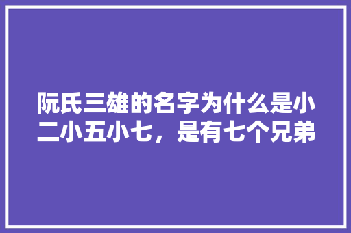 阮氏三雄的名字为什么是小二小五小七，是有七个兄弟吗，庆阳公务员考试题目及答案