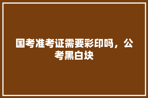 国考准考证需要彩印吗，公考黑白块 专业填报