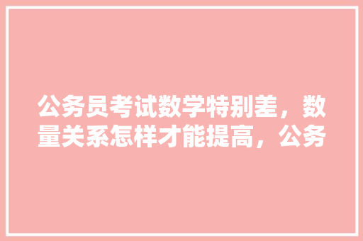 公务员考试数学特别差，数量关系怎样才能提高，公务员考试题量大答不完