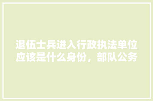 退伍士兵进入行政执法单位应该是什么身份，部队公务员考试题目及答案