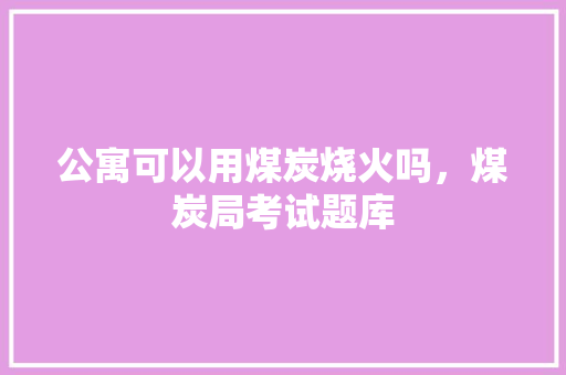 公寓可以用煤炭烧火吗，煤炭局考试题库 建筑考试