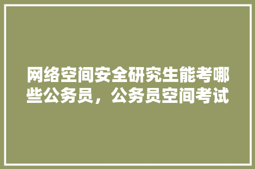 网络空间安全研究生能考哪些公务员，公务员空间考试题库及答案 教育科普
