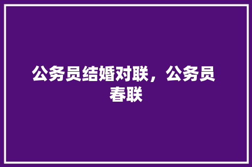 公务员结婚对联，公务员 春联 专业填报