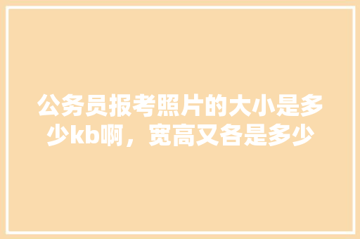 公务员报考照片的大小是多少kb啊，宽高又各是多少像素啊，公务员考试试卷尺寸 教育科普