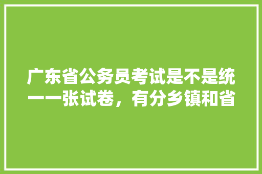 广东省公务员考试是不是统一一张试卷，有分乡镇和省直吗，广东公务员考试题图片高清