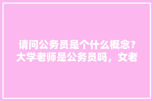 请问公务员是个什么概念？大学老师是公务员吗，女老师考公务员 专业填报