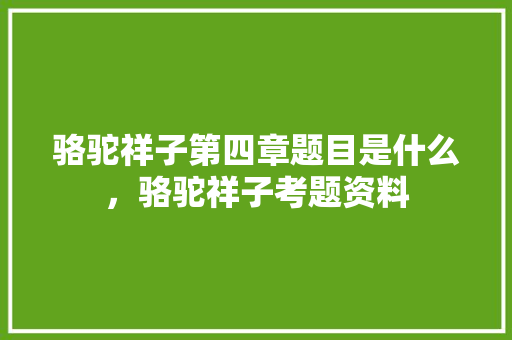 骆驼祥子第四章题目是什么，骆驼祥子考题资料 专业填报