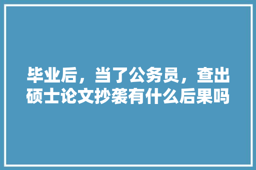 毕业后，当了公务员，查出硕士论文抄袭有什么后果吗，公务员考试题论文怎么写 建筑考试