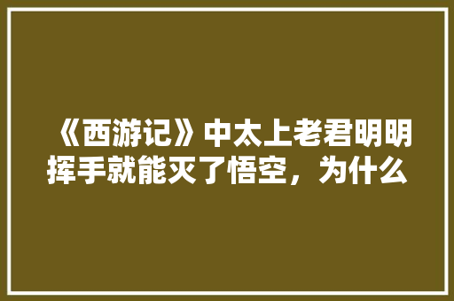 《西游记》中太上老君明明挥手就能灭了悟空，为什么就是不真正动手呢，公务员考试题156611