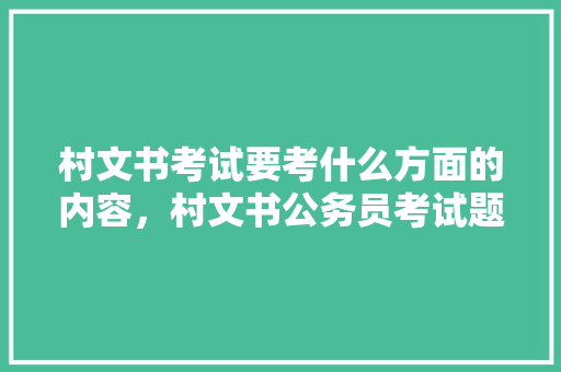 村文书考试要考什么方面的内容，村文书公务员考试题及答案 大学排名
