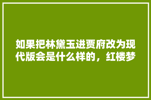 如果把林黛玉进贾府改为现代版会是什么样的，红楼梦林黛玉进贾府试题 公考知识