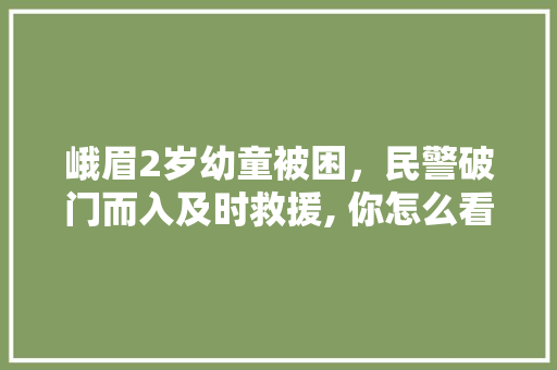 峨眉2岁幼童被困，民警破门而入及时救援, 你怎么看，峨眉公务员考试题目及答案