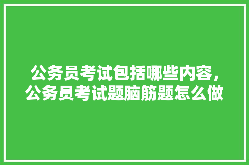 公务员考试包括哪些内容，公务员考试题脑筋题怎么做 教育科普