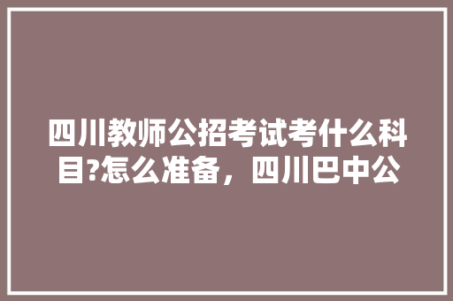 四川教师公招考试考什么科目?怎么准备，四川巴中公务员考试题型分布 教育科普