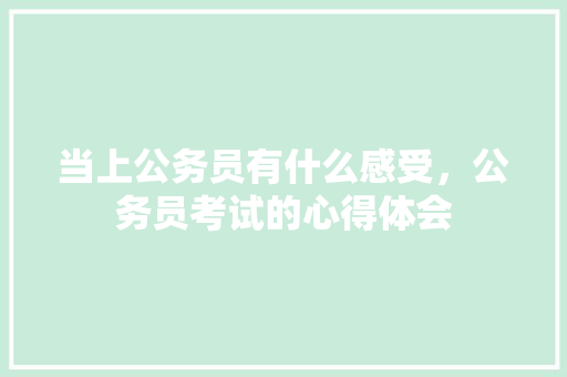 当上公务员有什么感受，公务员考试的心得体会 大学排名
