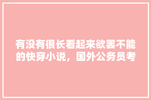 有没有很长看起来欲罢不能的快穿小说，国外公务员考试题目看似简单香蕉