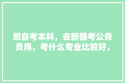 想自考本科，去新疆考公务员用，考什么专业比较好，新疆公务员考试考试题及答案 建筑考试