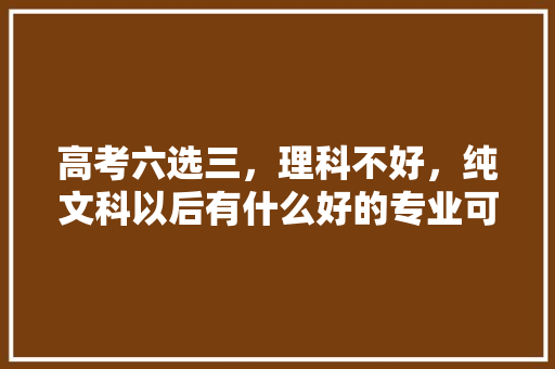 高考六选三，理科不好，纯文科以后有什么好的专业可选，公务员国文考试题目及答案 专业填报