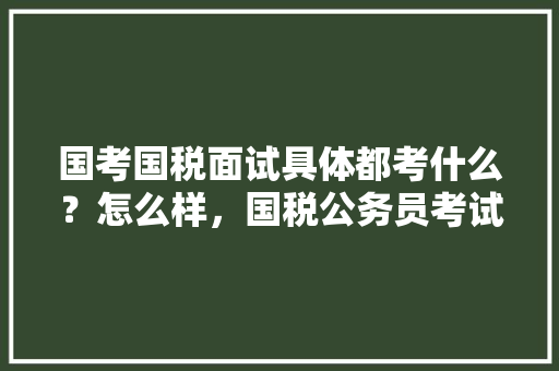 国考国税面试具体都考什么？怎么样，国税公务员考试题漫画OK 教育科普