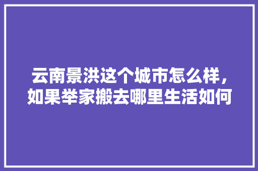 云南景洪这个城市怎么样，如果举家搬去哪里生活如何，西双版纳公务员考试题目