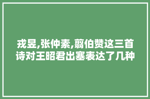 戎昱,张仲素,翦伯赞这三首诗对王昭君出塞表达了几种观点，昭君出塞高考 大学排名